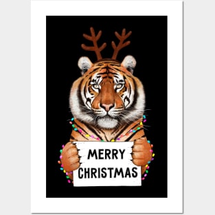 Tiger in Christmas Posters and Art